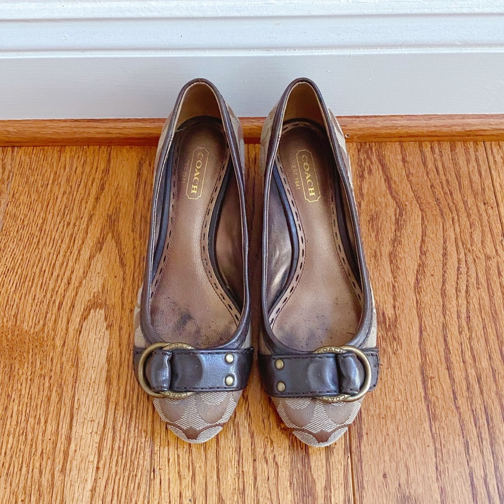 Coach classic logo canvas wedges